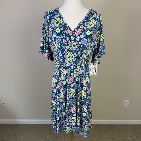 41 Hawthorn Elisse Knit Surplice Mini Dress US Women's XL - Picture 2 of 8